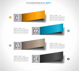 Poster - Infographic design template with paper tags