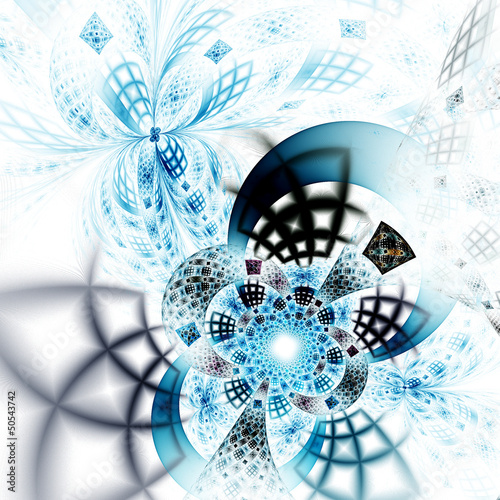 Naklejka - mata magnetyczna na lodówkę Light abstract flower or butterfly, digital fractal art