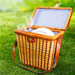 Fitted wicker picnic basket or hamper