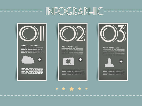 Infographic design template with paper tags.