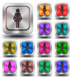 Women aluminum glossy icons, crazy colors