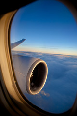 View through plane window