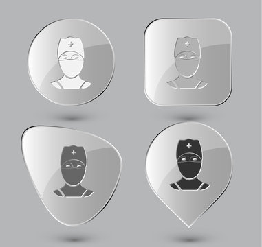 Doctor. Glass buttons. Vector illustration.