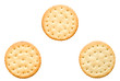 Three round cracker with salt