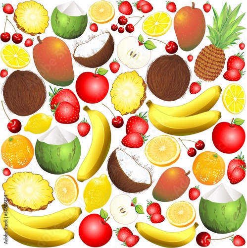 Fresh Fruits Pattern Background-Frutta Fresca Sfondo