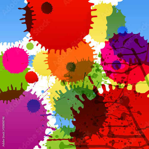 Abstract paint color splashes detailed background illustration - 50606746