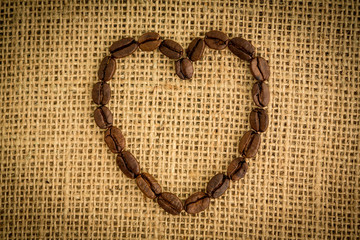 Poster - Heart made out of coffee beans