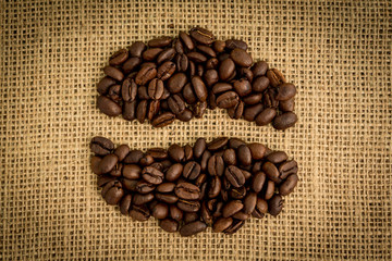 Poster - Coffee beans formed into shape