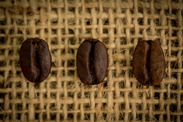 Poster - Three coffee beans in a row