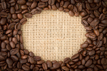 Poster - Coffee beans with oval indent for copy space