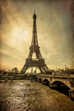 Fototapeta Paryż - Torre Eiffel Stile vintage