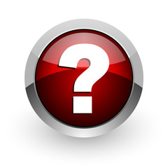 Poster - question mark red circle web glossy icon