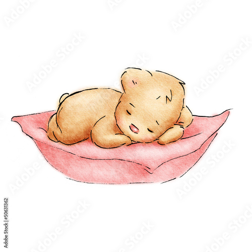 Naklejka dekoracyjna Sleeping Baby Bear