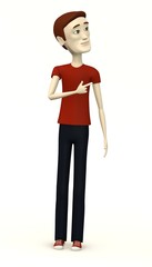 Poster - cartoon man in casual clothes- pointing