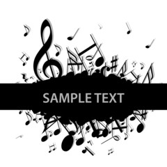 Sticker - Hintergrund Musik Noten Notenschlüssel