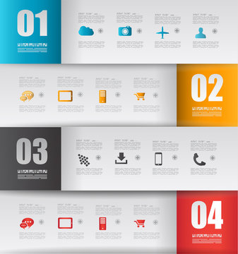 Infographic design template with paper tags.