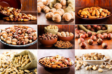 Wall Mural - collage of nuts