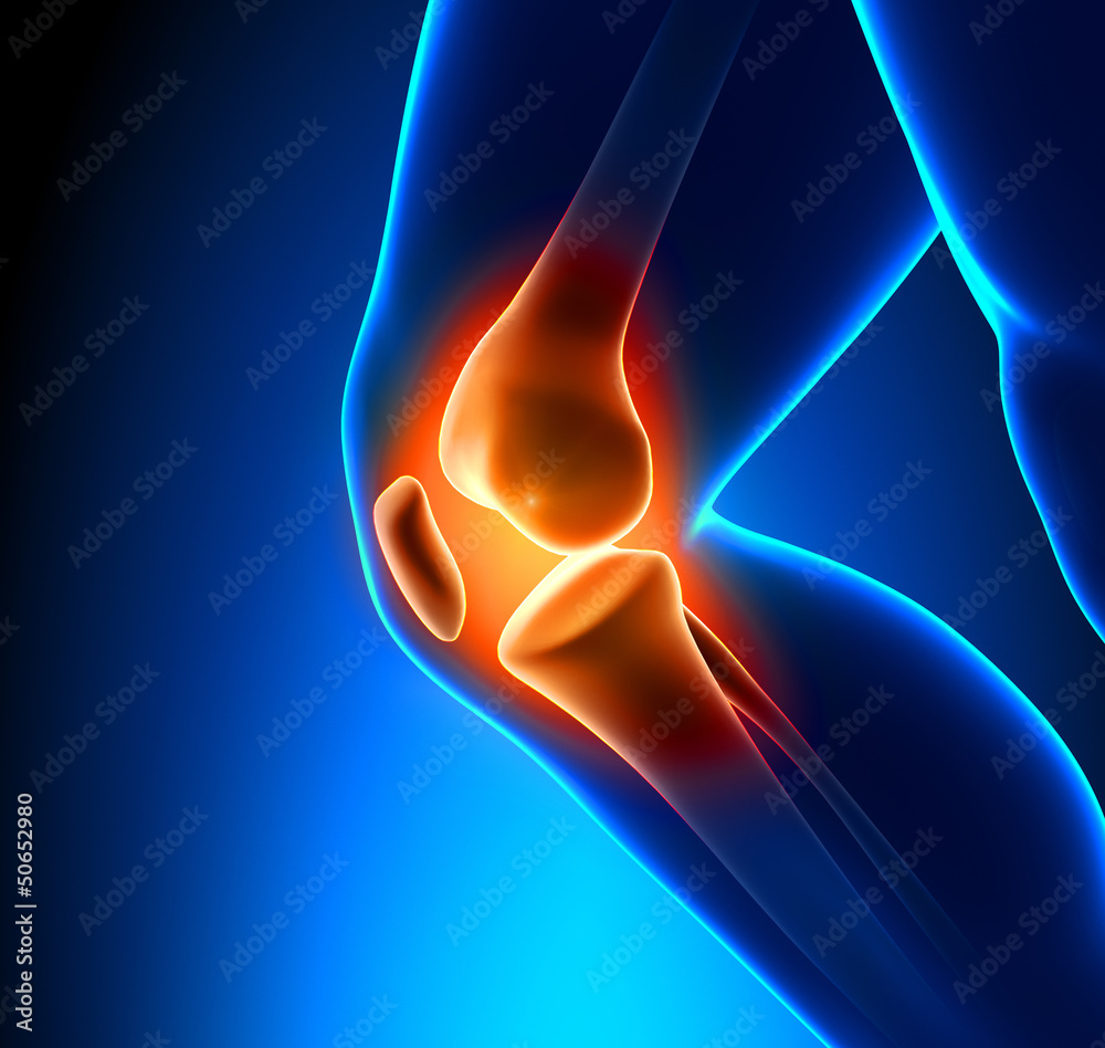 Painful Knee Close-up - obrazy, fototapety, plakaty 