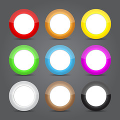 Wall Mural - App icons glass set. Glossy button icons.