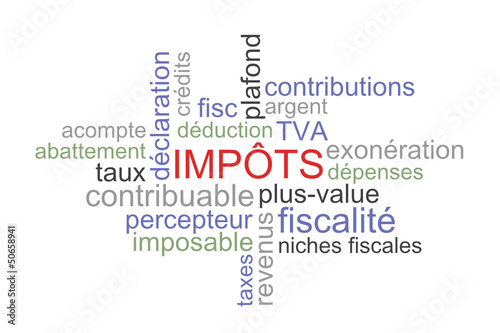 Naklejka na meble Nuage de mots impôts