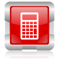 Poster - calculator red square web glossy icon