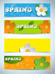 Wall Mural - Beautiful Spring Flowers Set of Banners