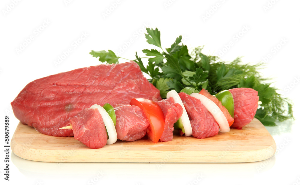 Raw beef meat isolated on white