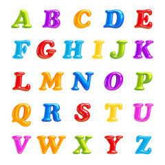 ABC collection. Alphabet 3D Font creative. Isolated Letters.