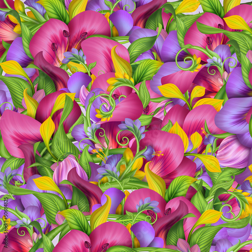 abstract exotic tropical flower background - 50684825