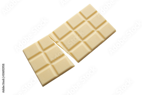 Gebrochene Tafel Weisse Schokolade Buy This Stock Photo And