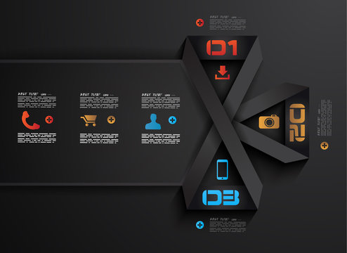 Infographic design template with paper tags