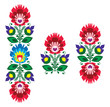 Folk embroidery - floral traditional polish pattern