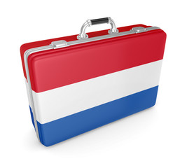 Poster - Suitcase with flag of Netherlands.