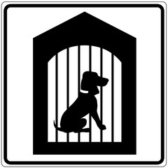Poster - Schild weiß - Hundezwinger