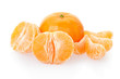 Tangerine and segments on white, clipping path