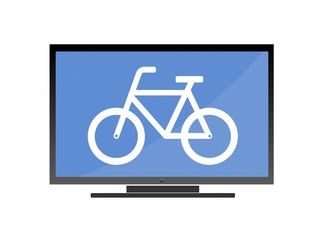 Poster - Vélo dans un écran de télévision