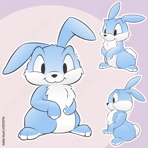 Tapeta ścienna na wymiar Cute Cartoon Rabbit Bunny
