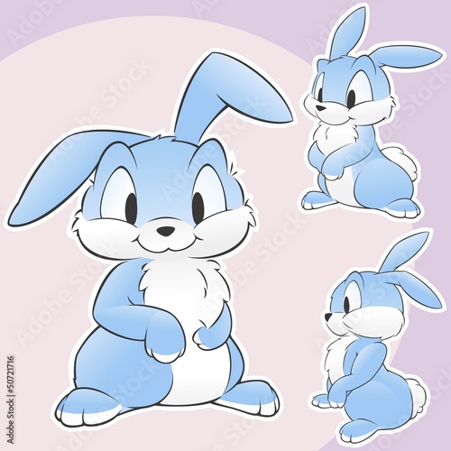 Naklejka nad blat kuchenny Cute Cartoon Rabbit Bunny