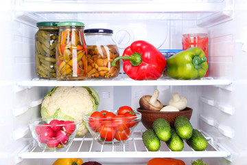 Wall Mural - Refrigerator full of food