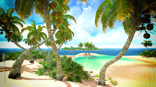 Naklejka dekoracyjna Tropical paradise beach