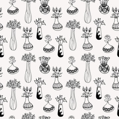 Sticker - Vases seamless pattern