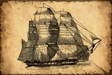 Retroplakat - Schiff