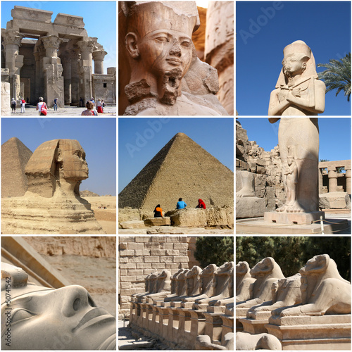 Naklejka - mata magnetyczna na lodówkę Egypt Landmark Collage - Highlights