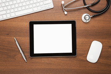 Poster - Blank digital tablet with clipping path for the screen