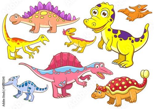 Tapeta ścienna na wymiar Cute dinosaurs