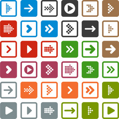 Flat arrow icons.