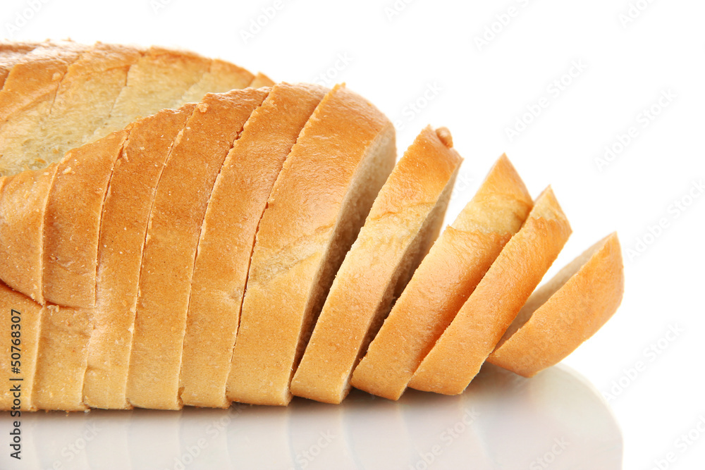 tasty sliced bread, isolated on white