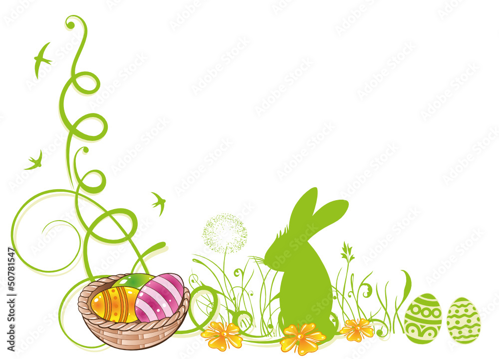 Stock-Vektorgrafik „Ostern, Frühling, Osterhase, Ostereier“