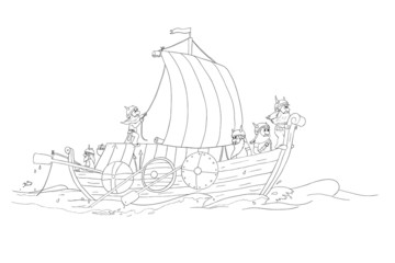 Wall Mural - brave vikings-  uncolored