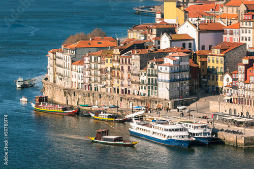 Plakat na zamówienie Overview of Old Town of Porto, Portugal